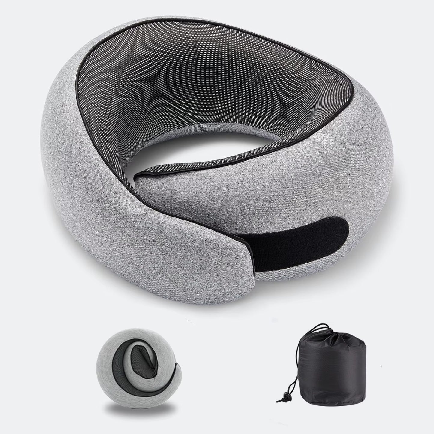 Portable U-Shaped Travel Pillow Memory Foam Snail Pillow Travel Neck Support Neck Pillow Adjustable Soft Noon Break Pillows