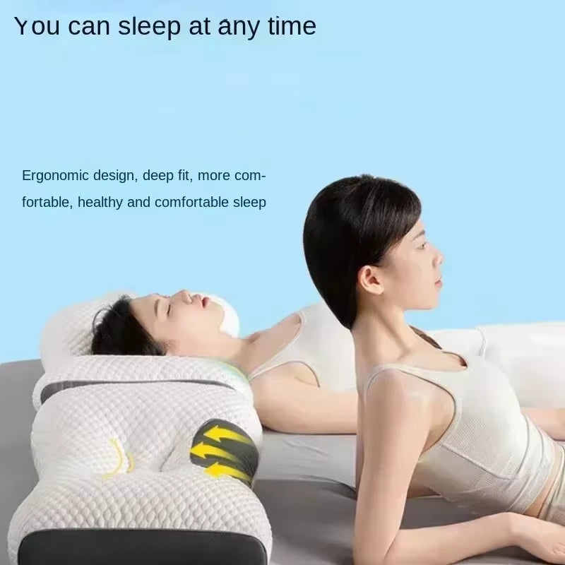 NEW Neck Pillow Help Sleep Protect the Neck Cervical Orthopedic Soybean Fiber Massage Household SPA Pillow for Sleeping Almohada