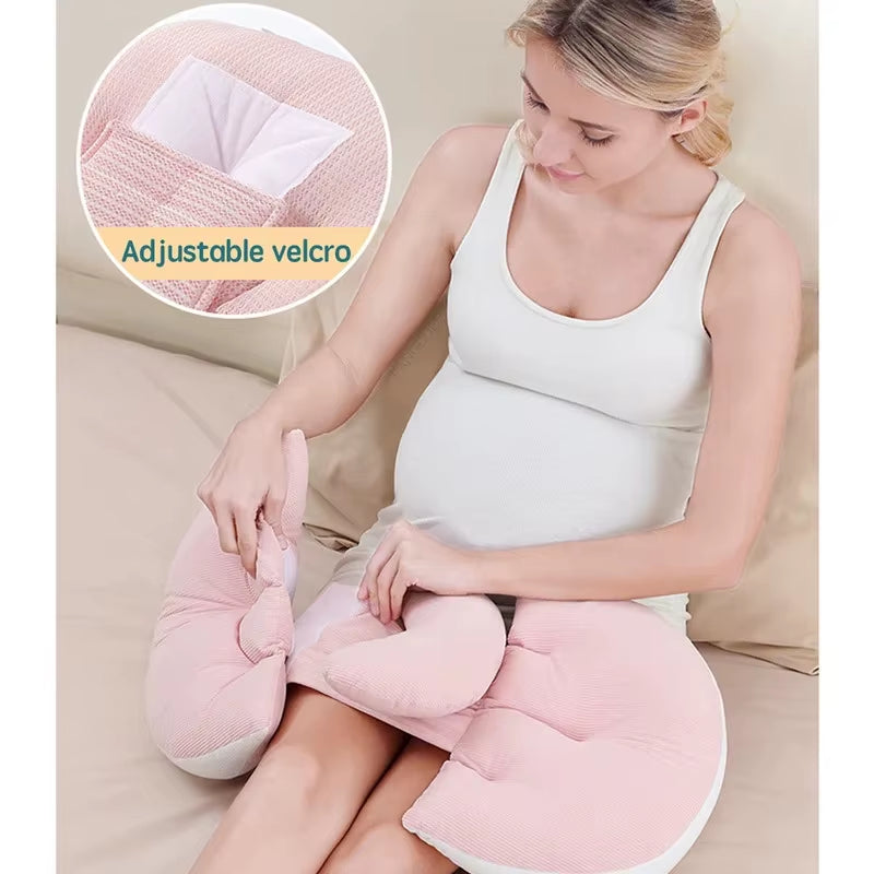 PANGDUBE Pregnancy Pillow with 1Pc Free an Auxiliary Pillow Cotton Waist Support Pillow for Pregnant Women Sleeping Body Pillow