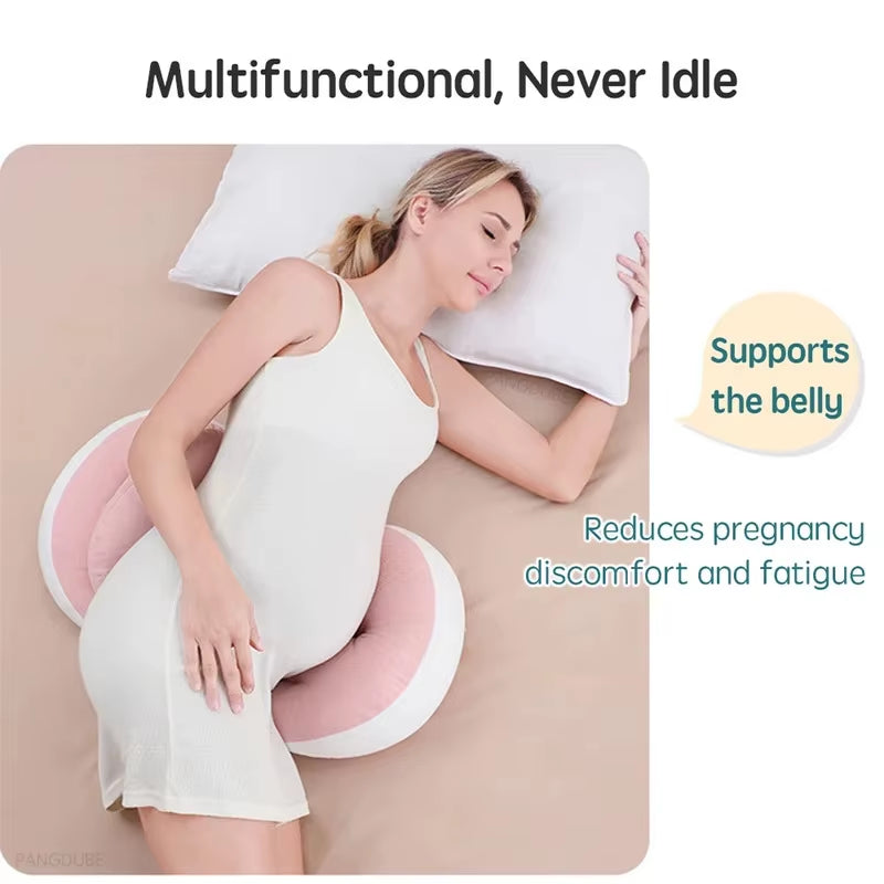 PANGDUBE Pregnancy Pillow with 1Pc Free an Auxiliary Pillow Cotton Waist Support Pillow for Pregnant Women Sleeping Body Pillow