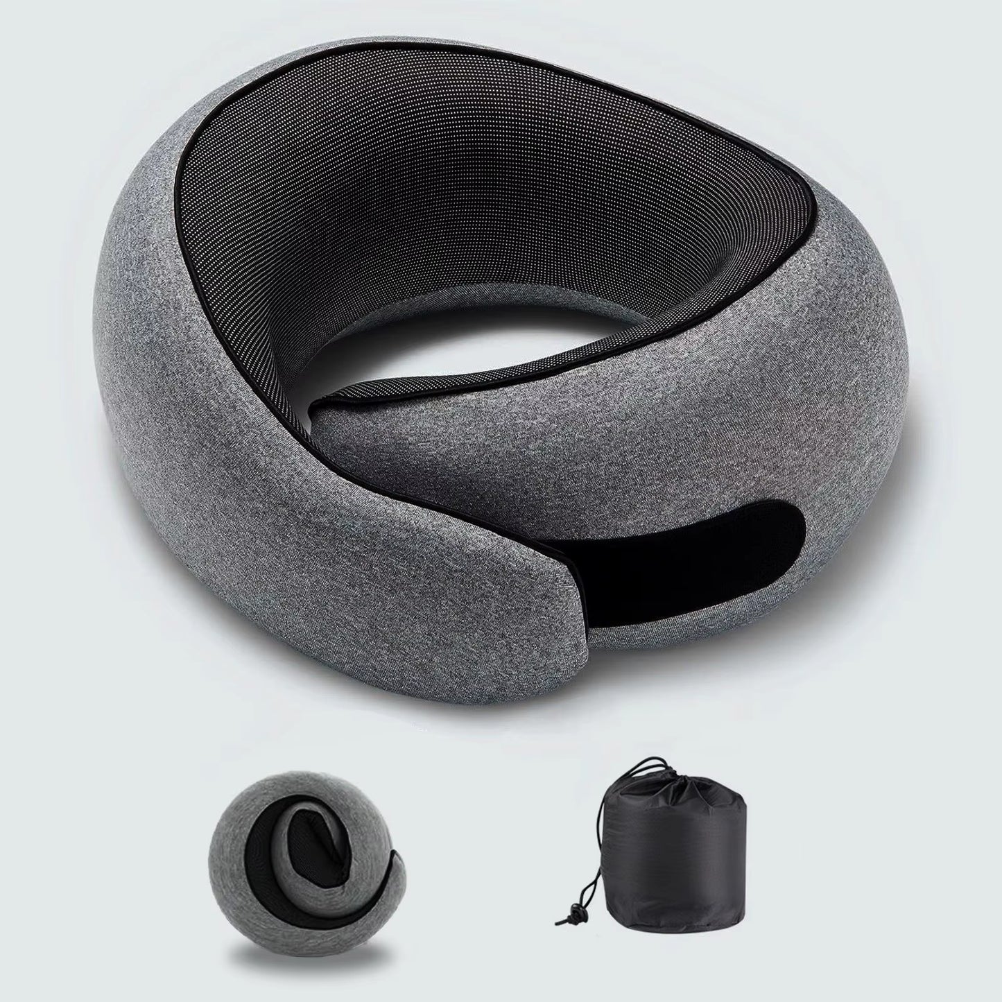 Portable U-Shaped Travel Pillow Memory Foam Snail Pillow Travel Neck Support Neck Pillow Adjustable Soft Noon Break Pillows
