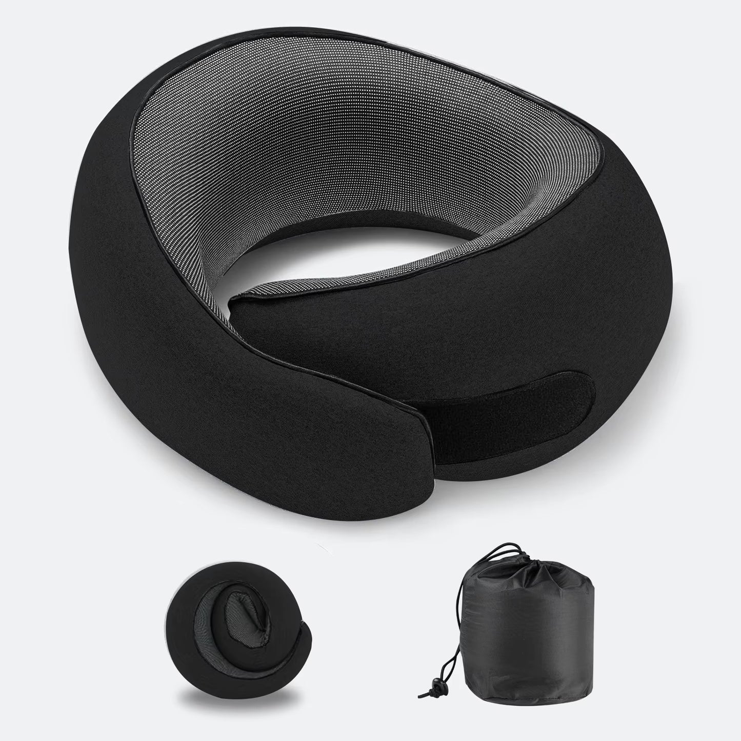 Portable U-Shaped Travel Pillow Memory Foam Snail Pillow Travel Neck Support Neck Pillow Adjustable Soft Noon Break Pillows