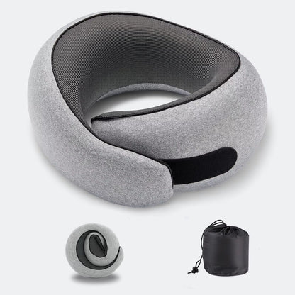 Portable U-Shaped Travel Pillow Memory Foam Snail Pillow Travel Neck Support Neck Pillow Adjustable Soft Noon Break Pillows