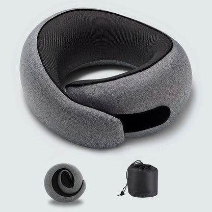 Portable U-Shaped Travel Pillow Memory Foam Snail Pillow Travel Neck Support Neck Pillow Adjustable Soft Noon Break Pillows